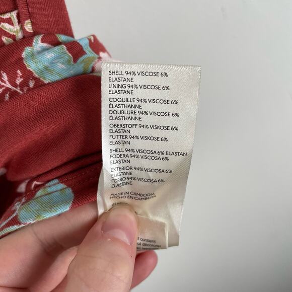 Free People Ginger Snap Floral Tank Top XL Red Brown Cinnamon Combo Sleeveless - Picture 11 of 12